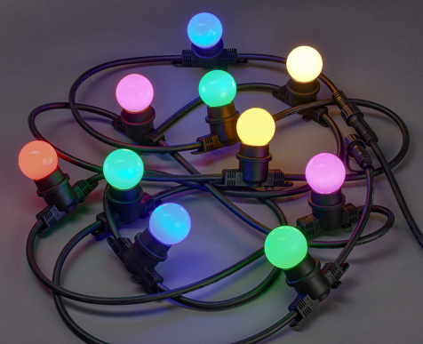 Гирлянда уличная белт-лайт 5м 10RGB IP65 черный шнур 3м 230В тр. IEK