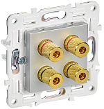 SKANDY Аудиорозетка 4-мест. SK-A01S сереб. IEK