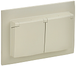 SKANDY Роз. 2-я с кр. 16А в сб IP44 SK-R12B беж. IEK