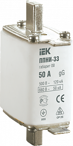 Плавкая вставка предохранителя ППНИ-33, габарит 00, 100А IEK