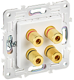 SKANDY Аудиорозетка 4-мест. SK-A01W арк. бел. IEK