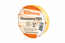 Изолента ПВХ 0,15х19мм Желтая 20метров TDM
