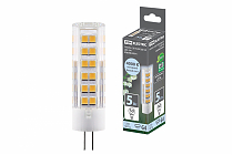 Лампа светодиодная G4-5 Вт-AC/DC 12 В-4000 К, SMD, 16x57 мм TDM