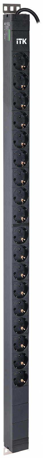 ITK PDU верт. 24U 1ф 16А 18 роз. Schuko каб. 3м Schuko