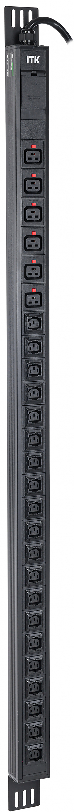 ITK PDU верт. 33U 1ф 32А 20 роз. C13 6 C19 каб. 3м IEC60309