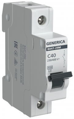 Авт. выкл. ВА47-29М 1P 40А 4,5кА C GENERICA