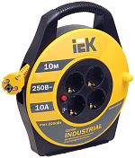 Катушка УК10 4 места 2P+PE/10м 3х1,0мм2 "Industrial" IEK