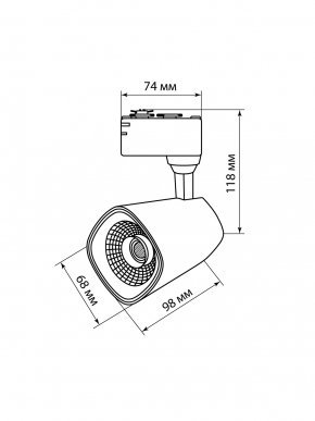 Светильник трековый однофазный LED TRL-02-015-WB 15 Вт, 24°, 3000 К, 90 Ra, черный, TDM