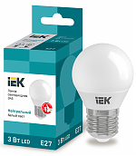 Лампа LED G45 шар 3Вт 230В 4000К E27 IEK