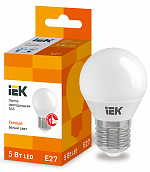 Лампа LED G45 шар 5Вт 230В 3000К E27 IEK