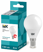 Лампа LED G45 шар 5Вт 230В 4000К E14 IEK
