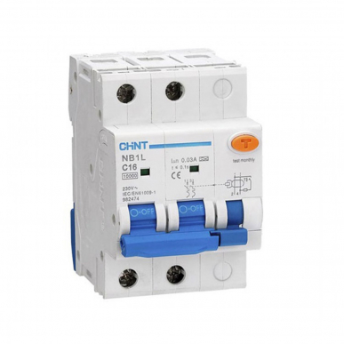 Диф. автомат NB1L 2P C25 30мА тип AC 10кА (54mm) (R) Chint
