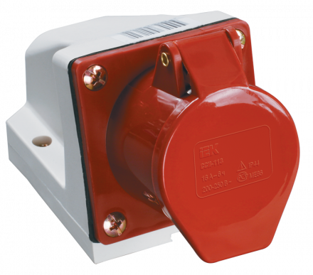 Розетка стац. ССИ-114 16А-6ч 380В 3P+PE IP44 IEK