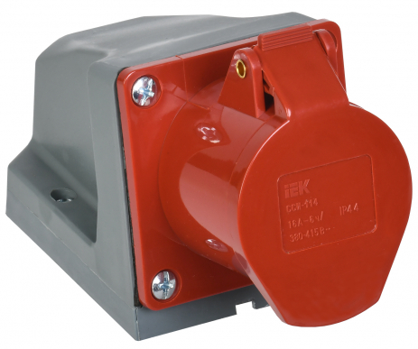 Розетка стац. ССИ-114 16А-6ч 380В 3P+PE IP44 IEK