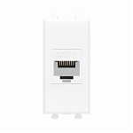 Компьютерная розетка без шторки модульная RJ-45, кат.6, 1 модуль "Avanti", "Белое облако"