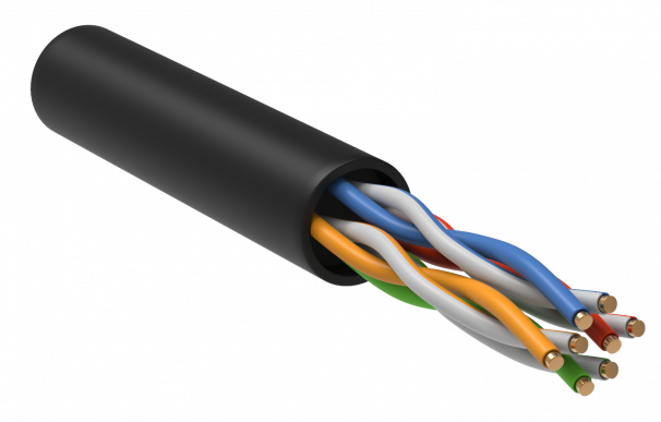 ITK Витая пара U/UTP 5E 4х2х24AWG solid LDPE черн. (305м) РФ