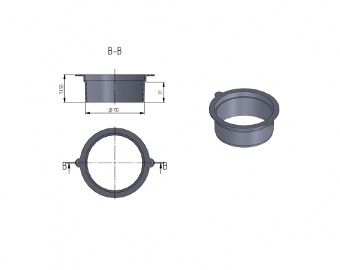 Патрубок DN 110 (для низкопрофильных лотков DN100 и DN150) Аквасток