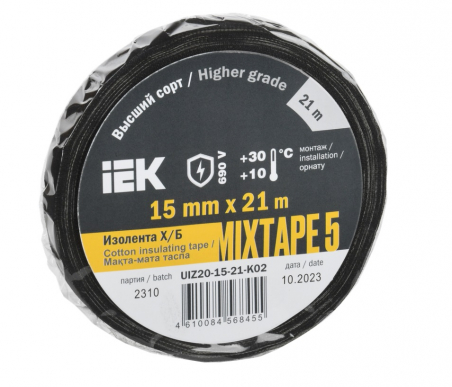 MIXTAPE 5 Изолента Х/Б 15мм 21м IEK