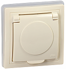 KVARTA Роз. 1ая с з/к РСбш10-3-ККм-44 16А IP44 крем. IEK