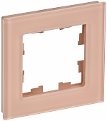 BRITE Рамка 1-мест. РУ-1-2-БрП стекло персиковый матовый IEK