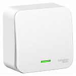 BLANCA О/У 1-клавишный ВЫКЛЮЧАТЕЛЬ (cх.1) с подсв.ИЗОЛ.ПЛ.,10А,250B,БЕЛЫЙ