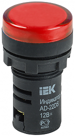 Лампа AD22DS(LED)матрица d22мм красный 12В AC/DC IEK