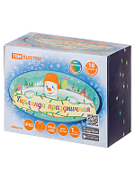 Гирлянда светодиодная "Шарики" 100LED, 10м, многоцвет., каучук чер., посл.подключ., 250 В, IP65, TDM