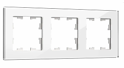 BRITE Рамка 3-мест. РУ-3-2-БрБ стекло бел. IEK
