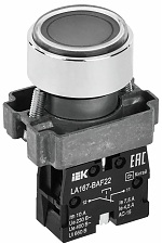 Кнопка LA167-BAF22 d=22мм 1р черная IEK