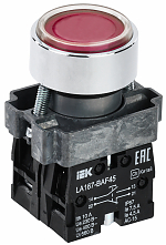 Кнопка LA167-BAF45 d=22мм 1з+1р красная IEK