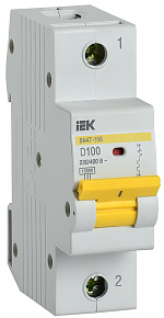 Авт. выкл. ВА47-150 1Р 100А 15кА х-ка D IEK