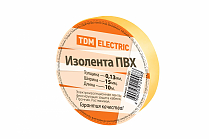 Изолента ПВХ 0,13*15мм Желтая 10метров TDM