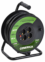Катушка УК50 с т/з 4 места 2P+PE/50м 3х1,5мм2 GENERICA