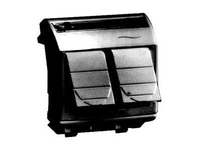 Компьютерная розетка двойная RJ45 кат.6A (8P8C, Hyperline, Dual IDC: 110&Krone) Brava, черн., 2мод