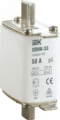 Плавкая вставка предохранителя ППНИ-33, габарит 0, 25А IEK