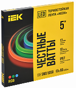 Лента светодиодная "неон" термостойкая 5м SMD5050 60LED/м 10Вт/м IP67 13мм 24В RGB IEK