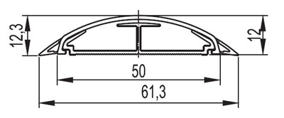 Напольный канал 50х12 мм CSP-F, L=2м, черный