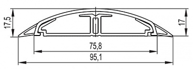 Напольный канал 75х17 мм CSP-F, L=2м, черный