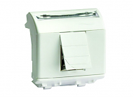 Компьютерная розетка RJ45 кат.5e экран. (8P8C, Hyperline, Dual IDC: 110&Krone) Brava, белая, 2мод