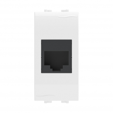 Компьютерная розетка RJ45 кат.5e, Brava, белая, 1мод