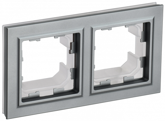 BRITE Рамка 2-мест. IP44 РУ-2-БрС-44 сталь IEK