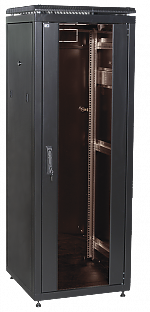 ITK Шкаф сетевой 19" LINEA N 24U 600х600 мм стеклянная передняя дверь черный