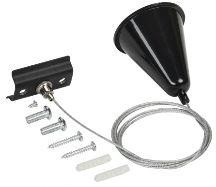 LIGHTING Комплект подвеса для шинопровода с тросом 1,5м черный IEK