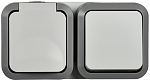 TORS Блок розетка + выключ. гор. 16А IP55 TS242 белый IEK