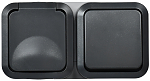 TORS Блок розетка + выключ. гор. 16А IP55 TS142 графит IEK