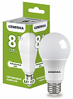 Лампа LED A60 груша 8Вт 230В 4000К E27 GENERICA