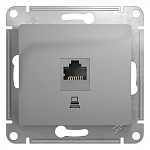 GLOSSA РОЗЕТКА компьютерная RJ45 кат.5E, механизм, АЛЮМИНИЙ