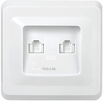 РК10-2-ВБ Розетка 2-ая комп. RJ45 Cat5e ВЕГА белый IEK